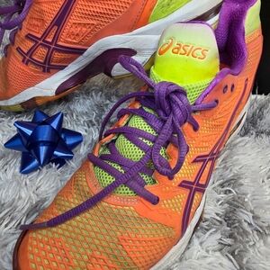 ASICS Women's Vibrant Orange and Purple Athletic Shoes